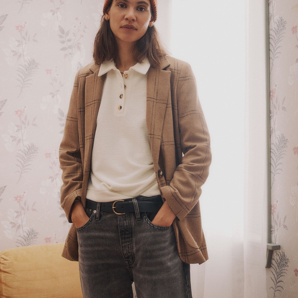 Madewell Ottoman Jacquard Polo Top